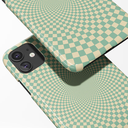 Retro 70s Twist Checkerboard Print iPhone Case