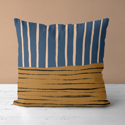 Earth Tones Abstract Lines Throw Pillow