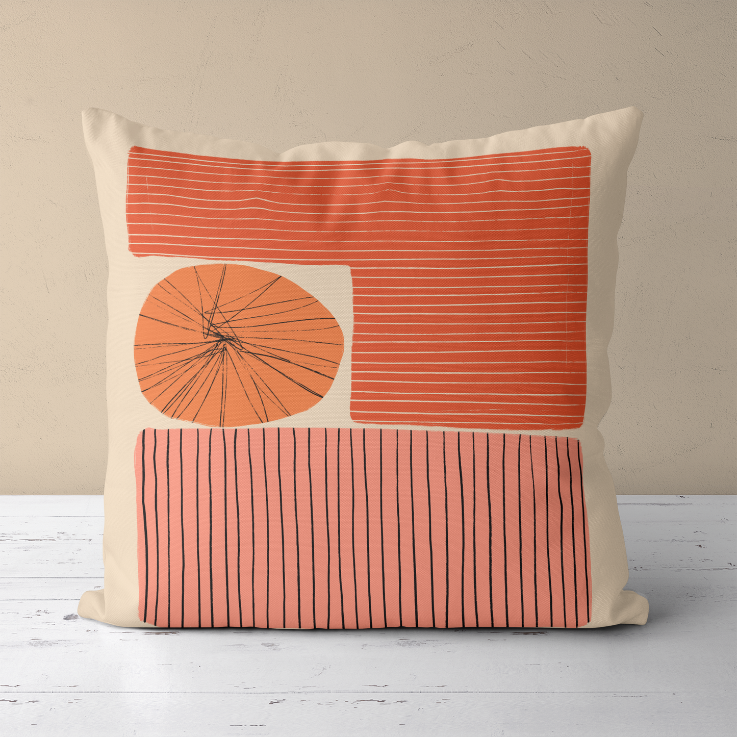 Mid Century Modern Art Throw Pillow