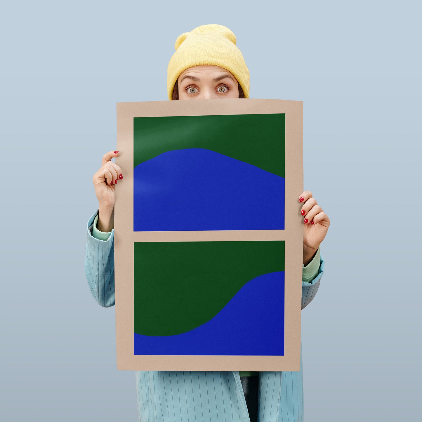 Blue&Green Pop Art Colorblocks Poster