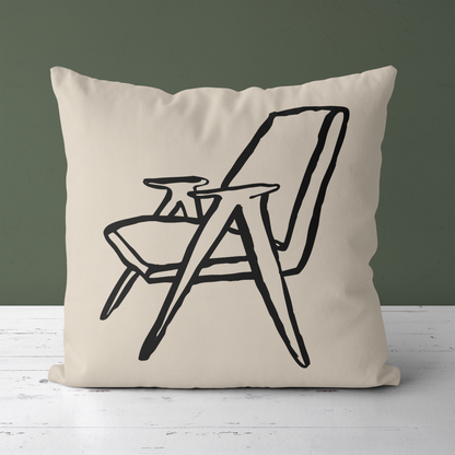 Retro Chair Danish Design Throw Pillow