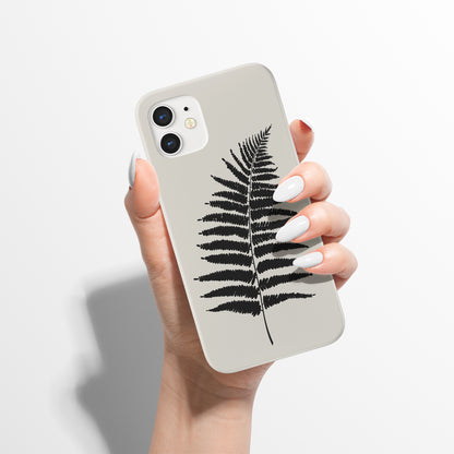 Black Fern Flower Minimalist iPhone Case