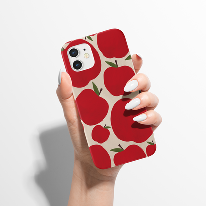 Red Apples Retro Pattern iPhone Case