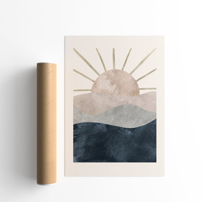 Painted Scandinavian Sunrise Poster