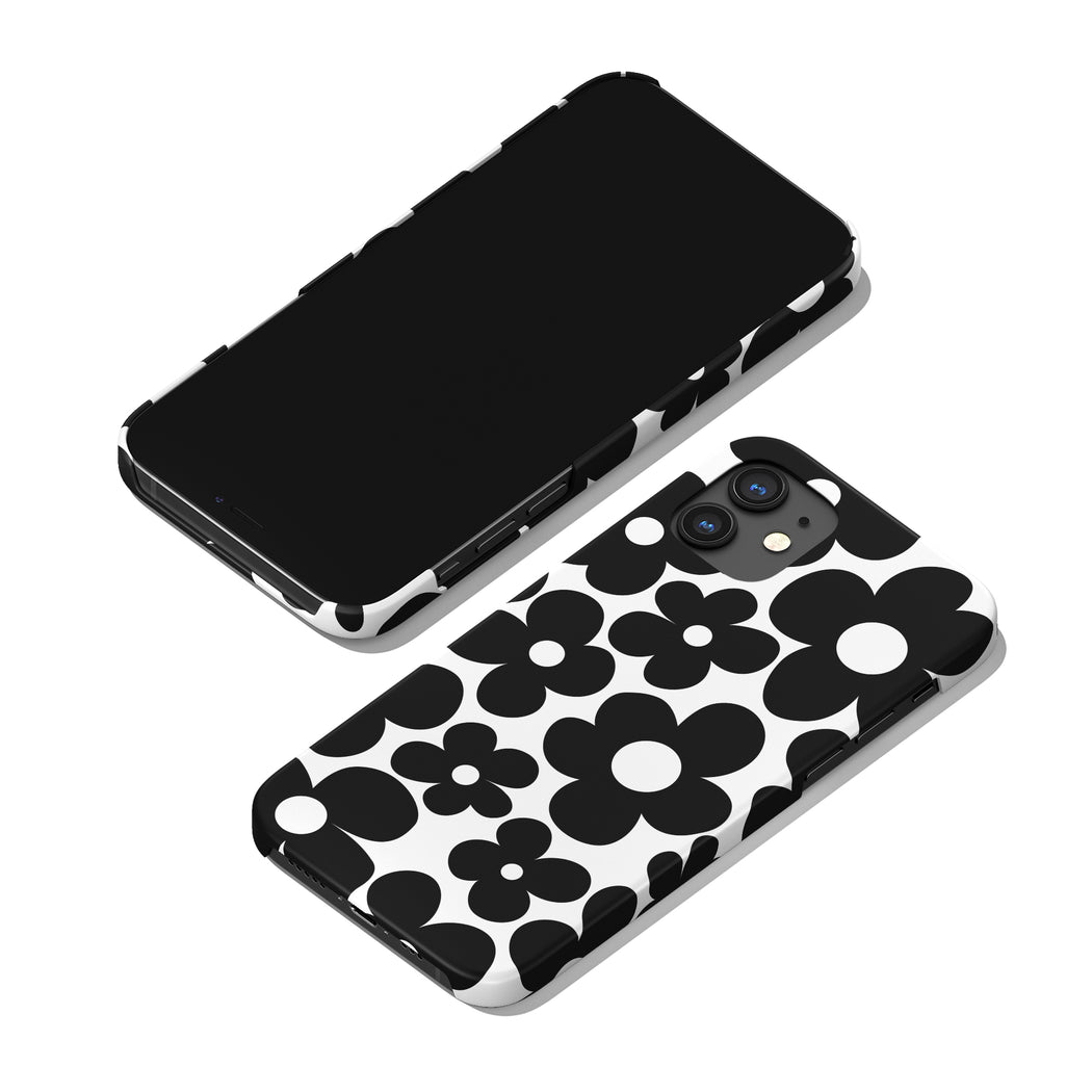Black&White Floral 60s iPhone Case