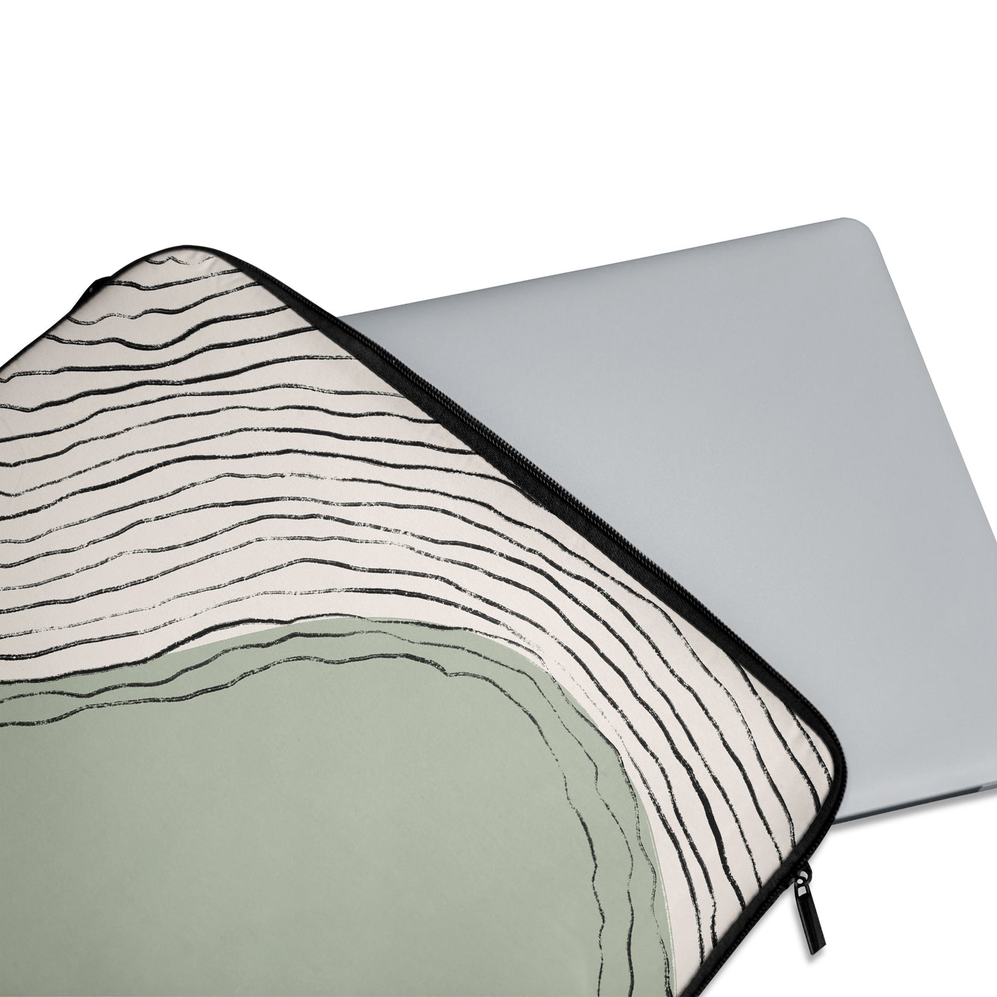 Mint Wave Abstract Art - Laptop Sleeve