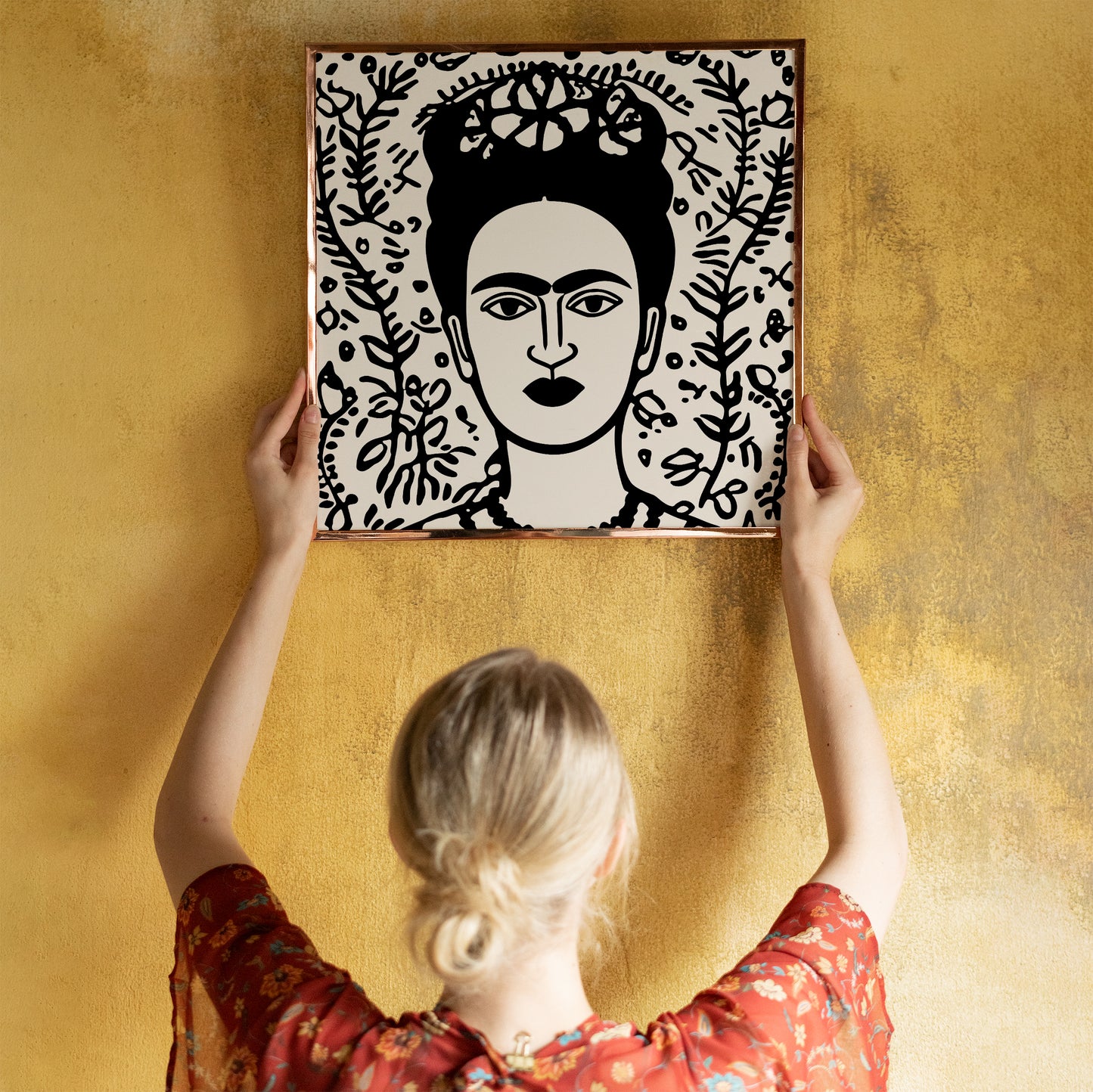 Frida Khalo Black and White Print