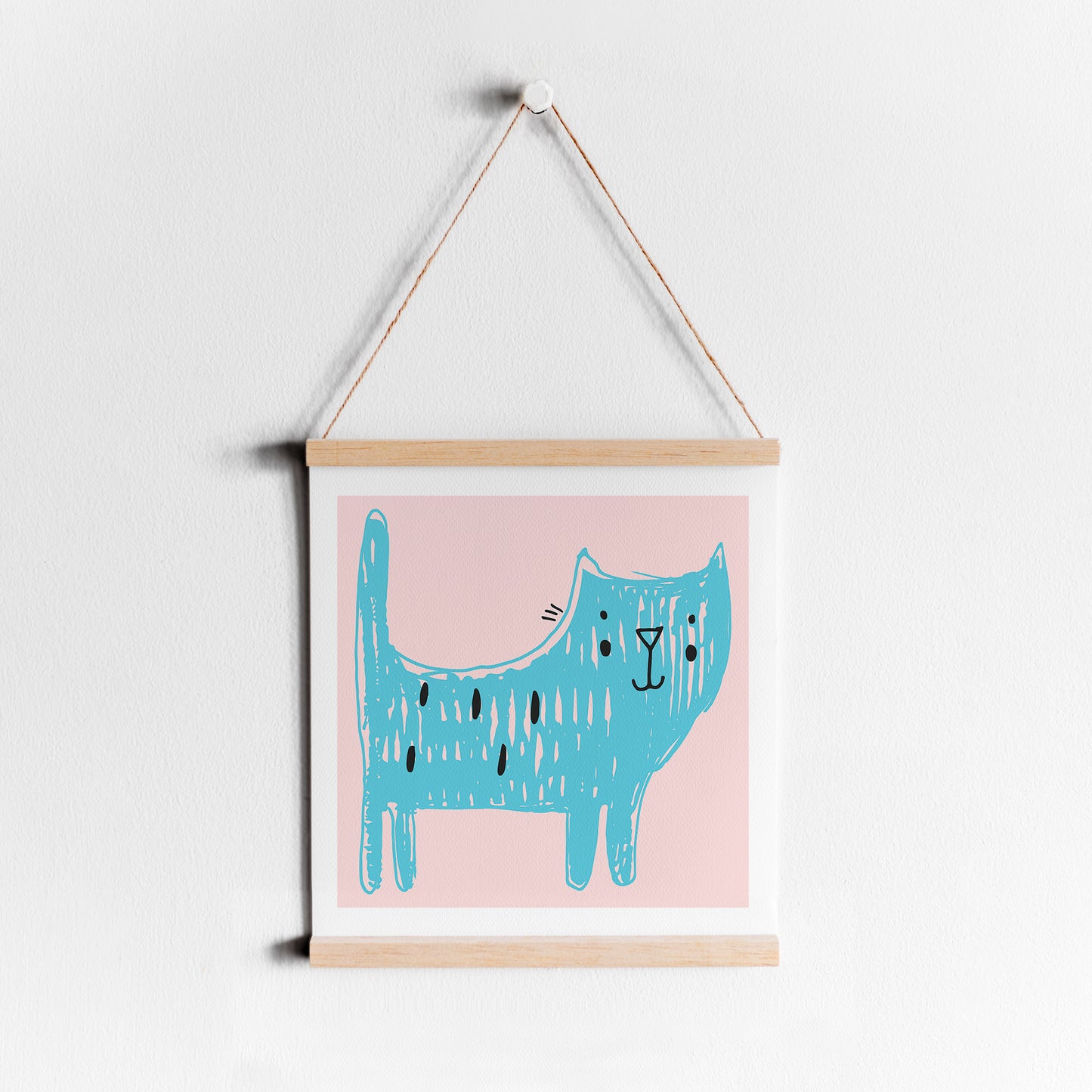 Blue Cat Print