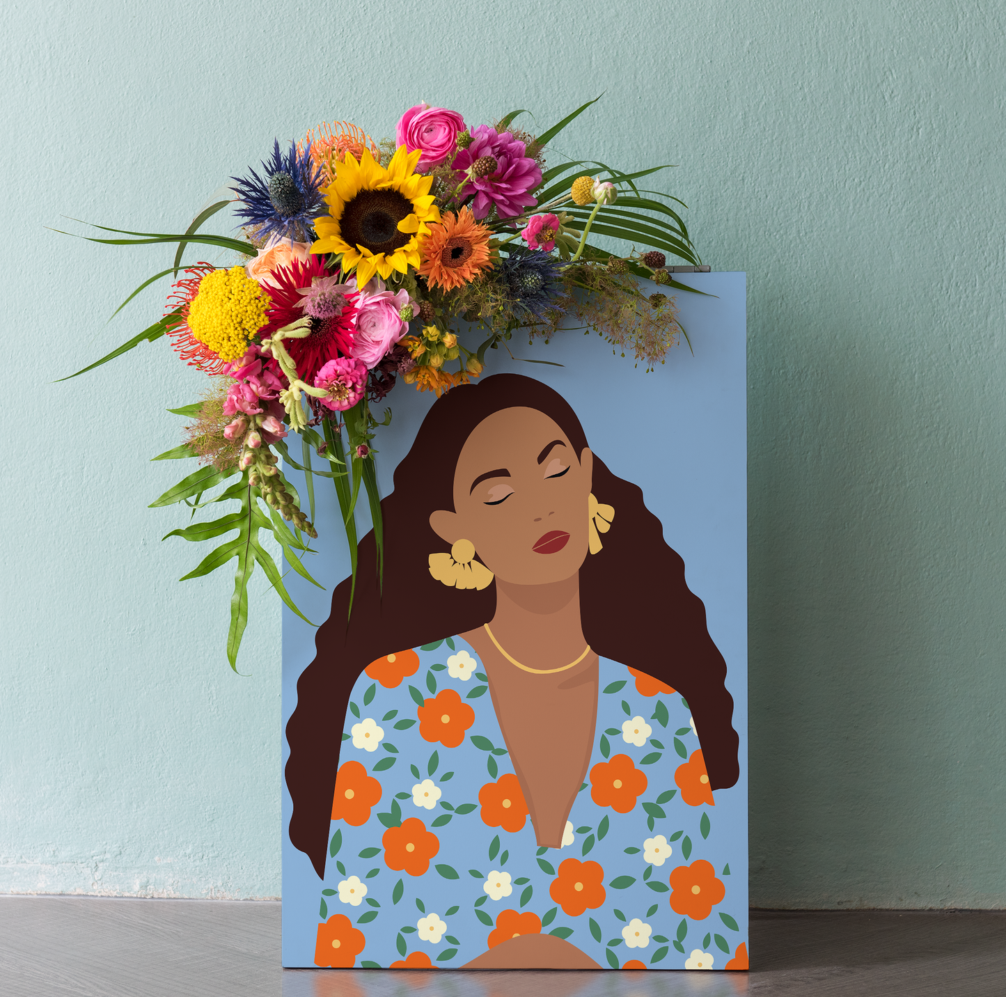 Plant Lady Blue Canvas Print