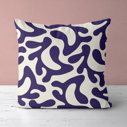 Floral Blue Pattern Throw Pillow