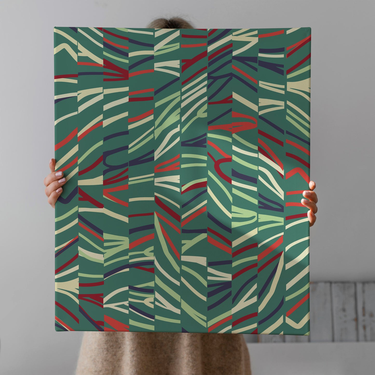 Green Mid-century Modern Canvas Print