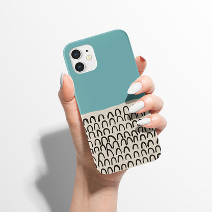Modern Abstract Blue Pattern iPhone Case