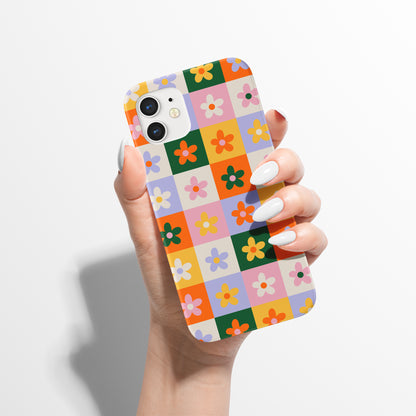 70s Flowers Retro Hippie Colorful iPhone Case