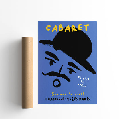 Cabaret Paris Bonjour La Nuit Blue Poster