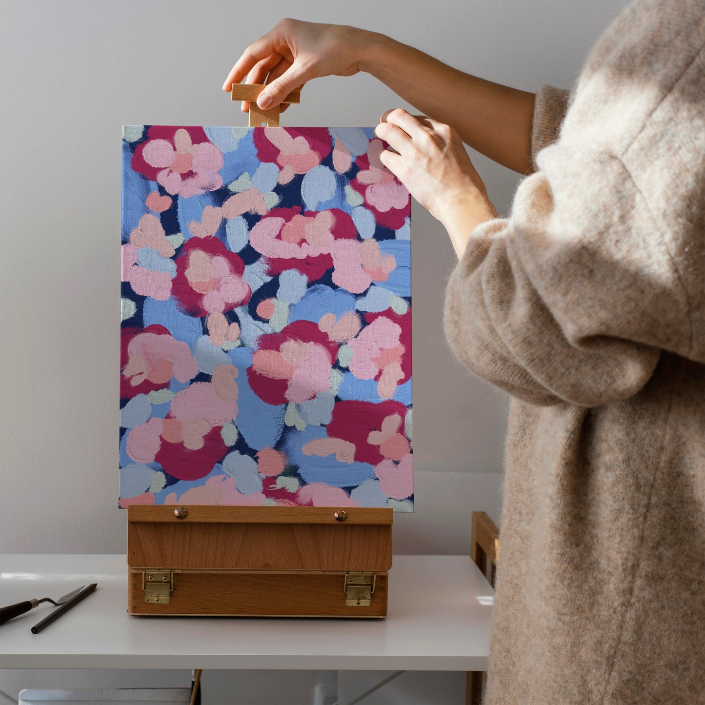 Abstract Flower Market Painting Canvas Print