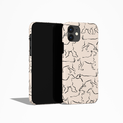 Dogs Line Art Minimalist Dog iPhone Case