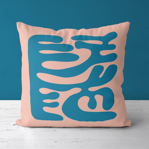 Blue Abstract Throw Pillow