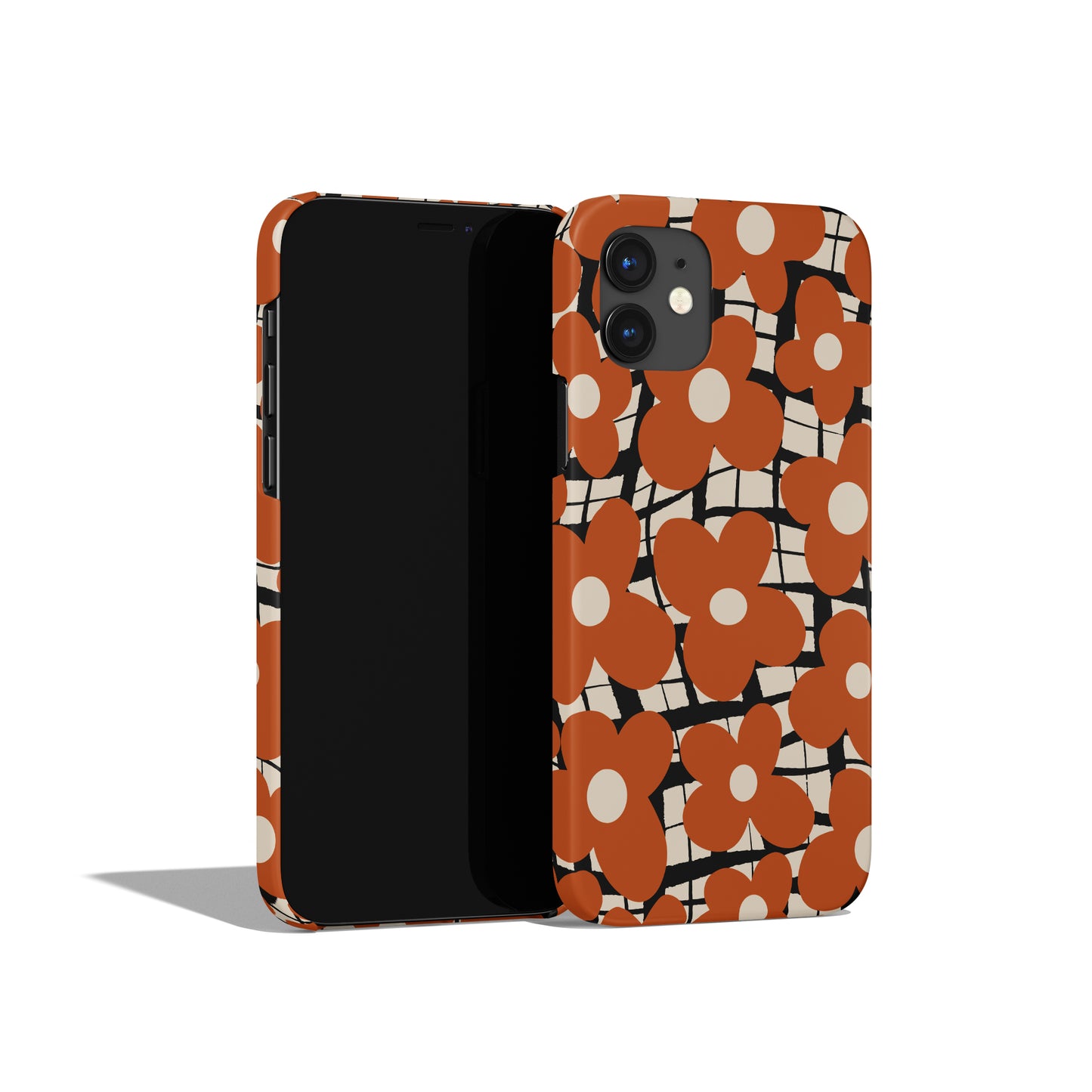 Burnt Orange Flowers iPhone Case