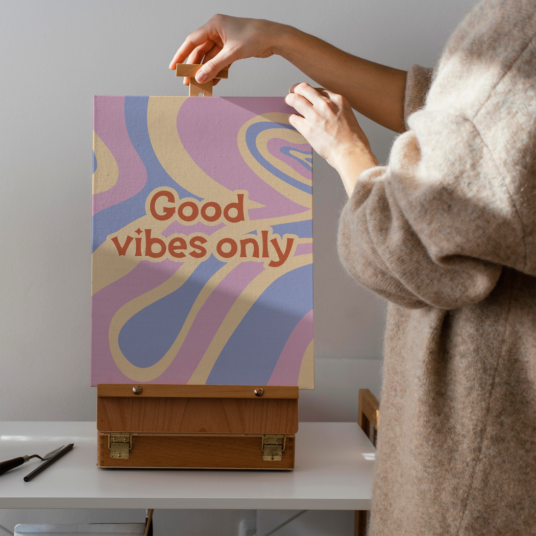 Good Vibes Only Retro Canvas Print