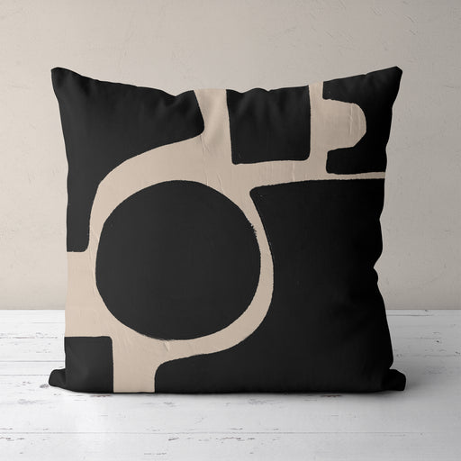 Black Geometric Bauhaus Throw Pillow