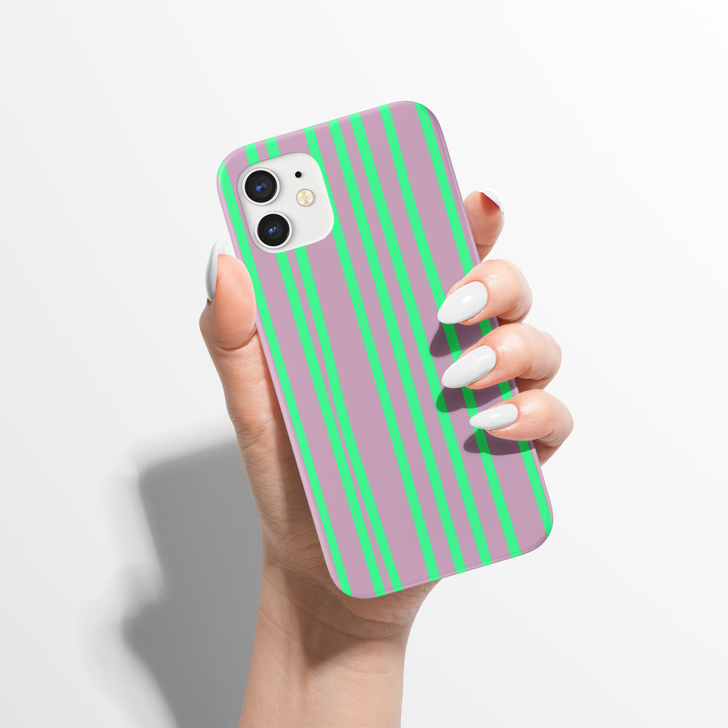 Retro Striped Violet Pattern iPhone Case