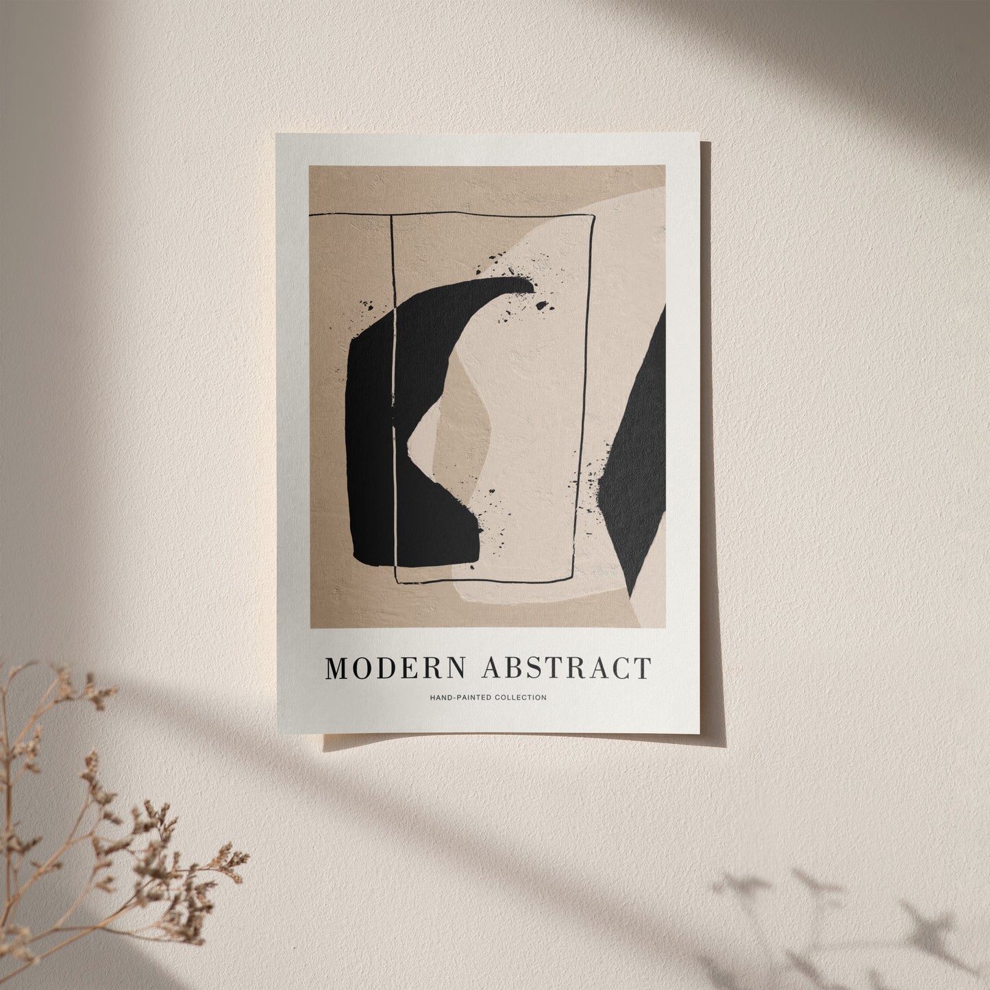 Beige and Black Modern Abstract Poster