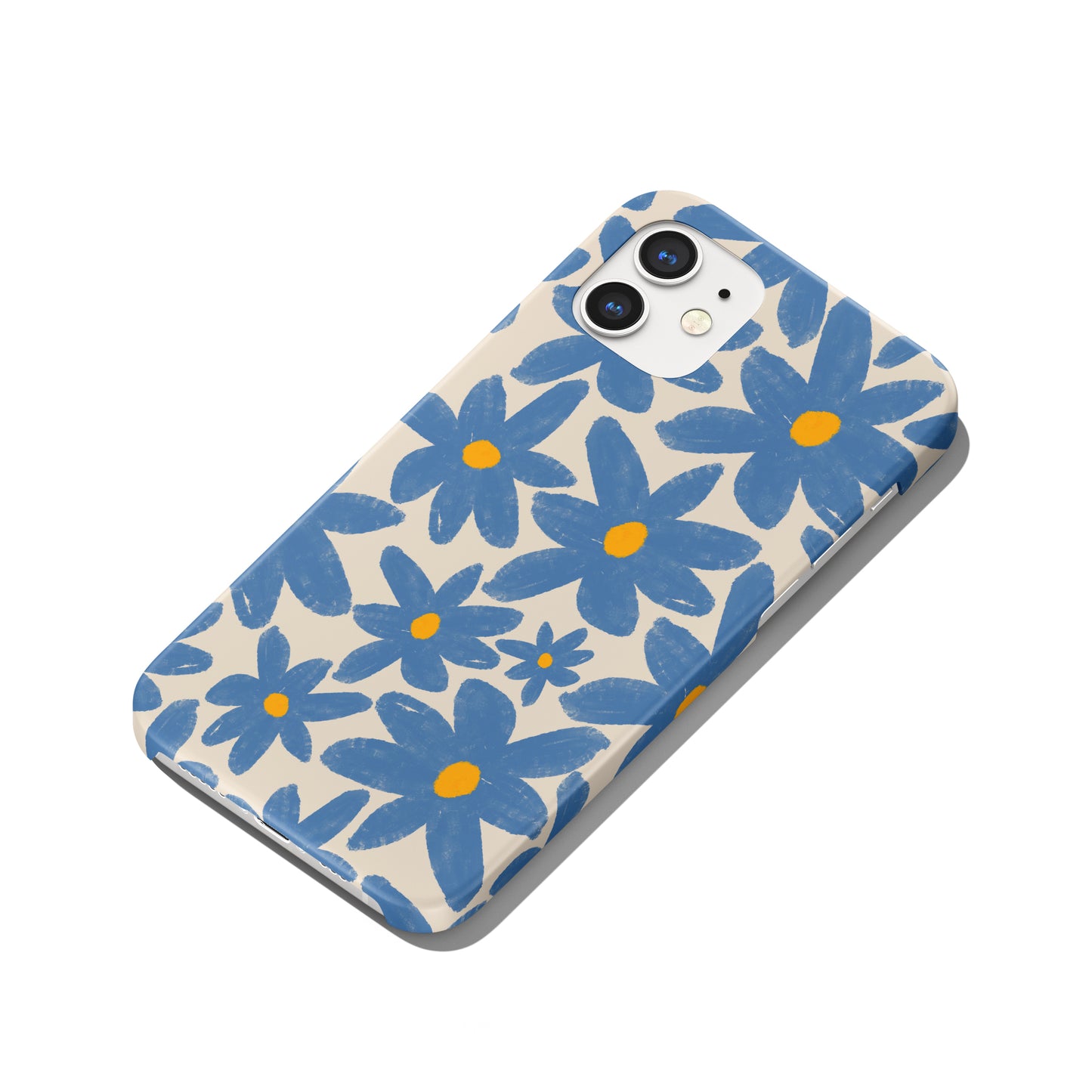 Cute Retro Blue Flowers iPhone Case
