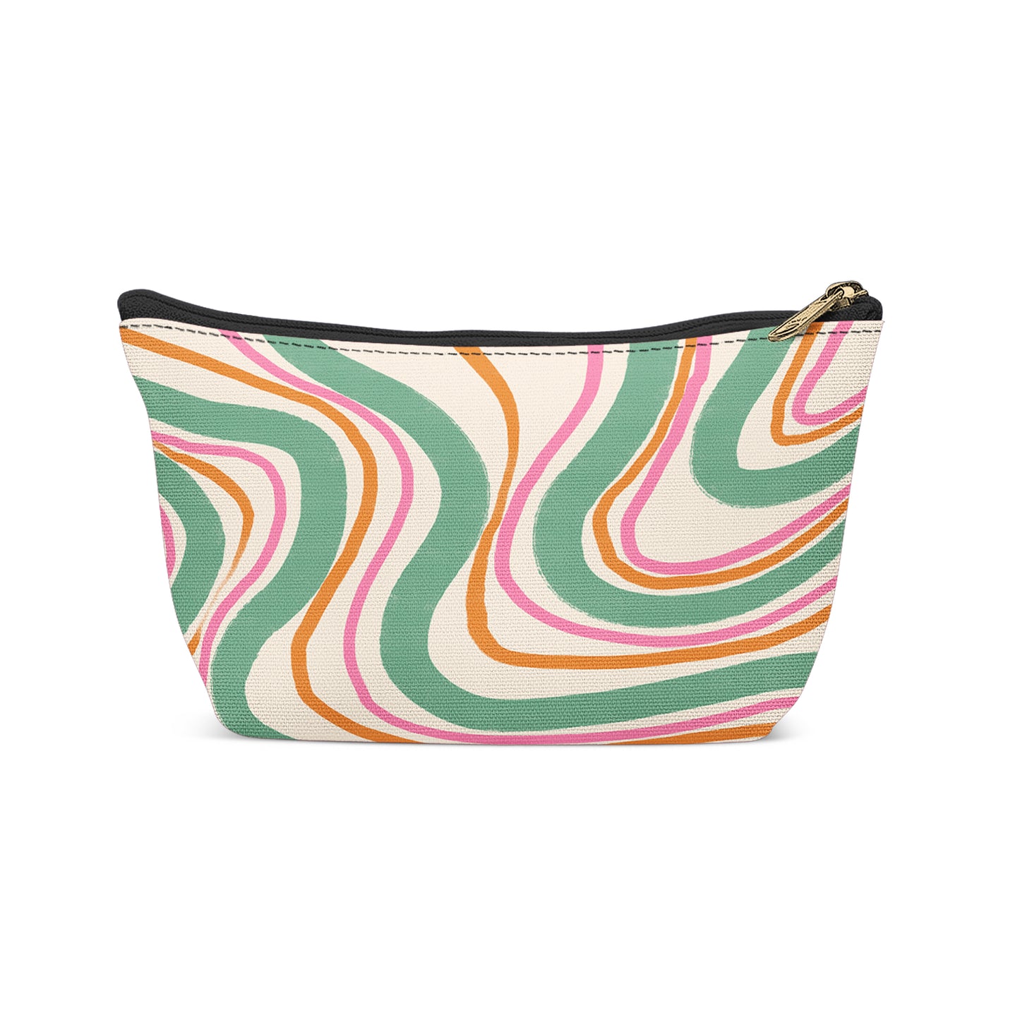 Line Art Retro Swirl Makeup Bag