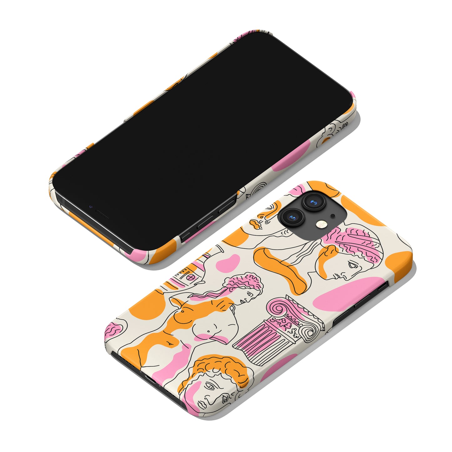 Colorful Line Art Faces iPhone Case