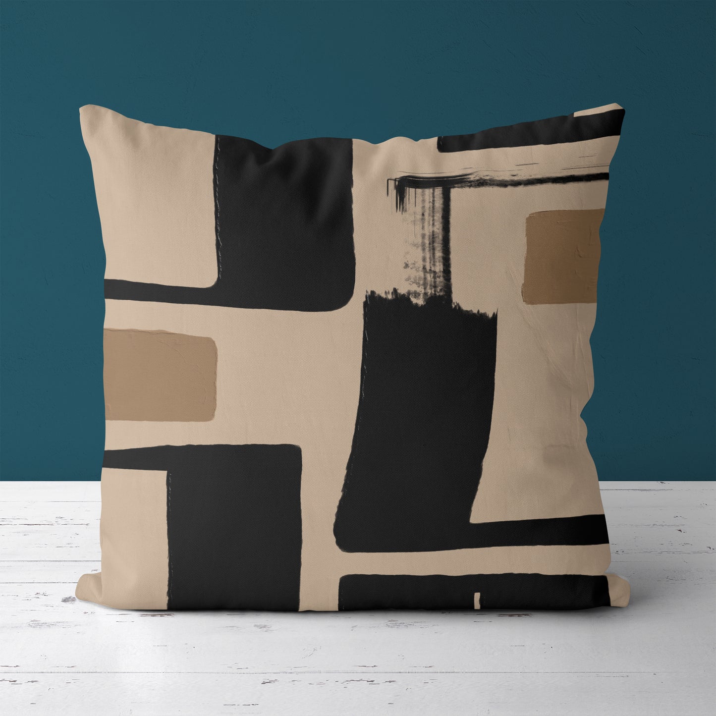 Bauhaus Style Black Shapes Throw Pillow