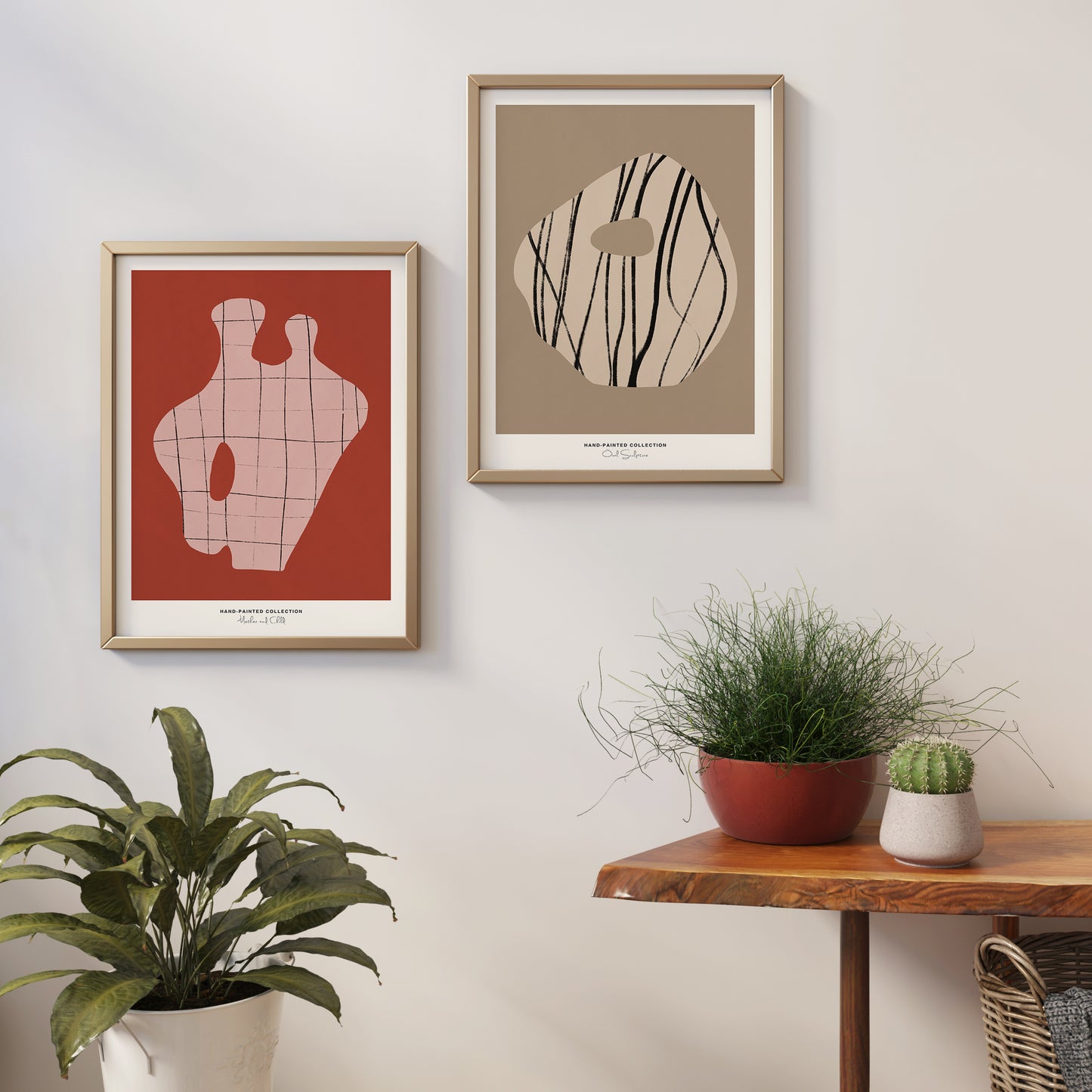 Set of 2 Abstract Sculpture Moore Inspired Posters