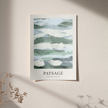 Wavy Paysage No5 Handdrawn Poster