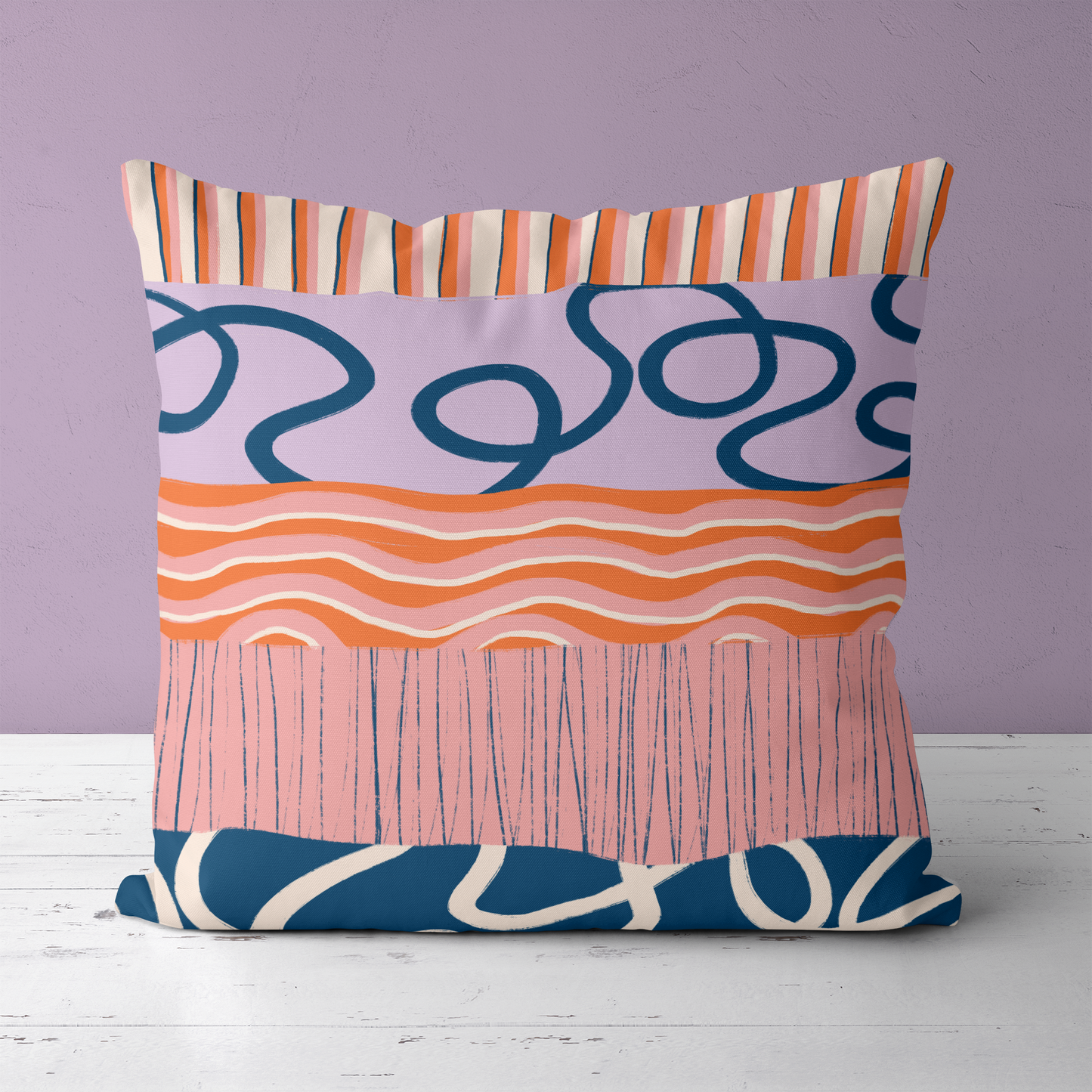 Mid Century Modern Abstract Art Throw Pillow