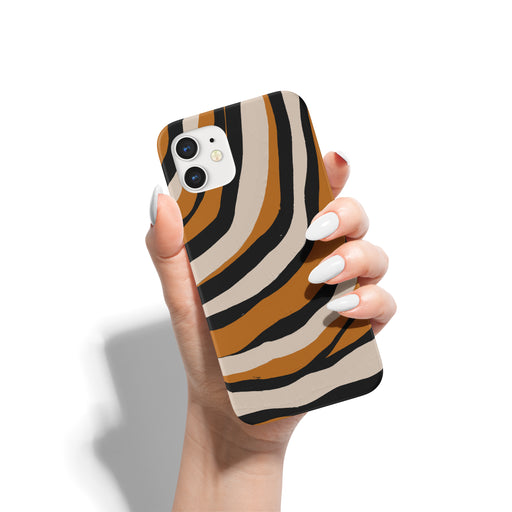 Burnt Orange Striped Pattern iPhone Case