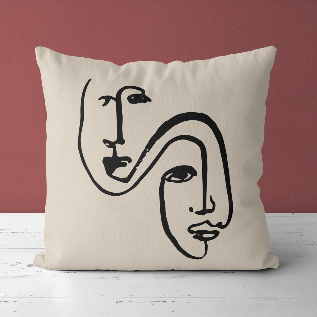 Theatrical Masks Modern Throw Pillow