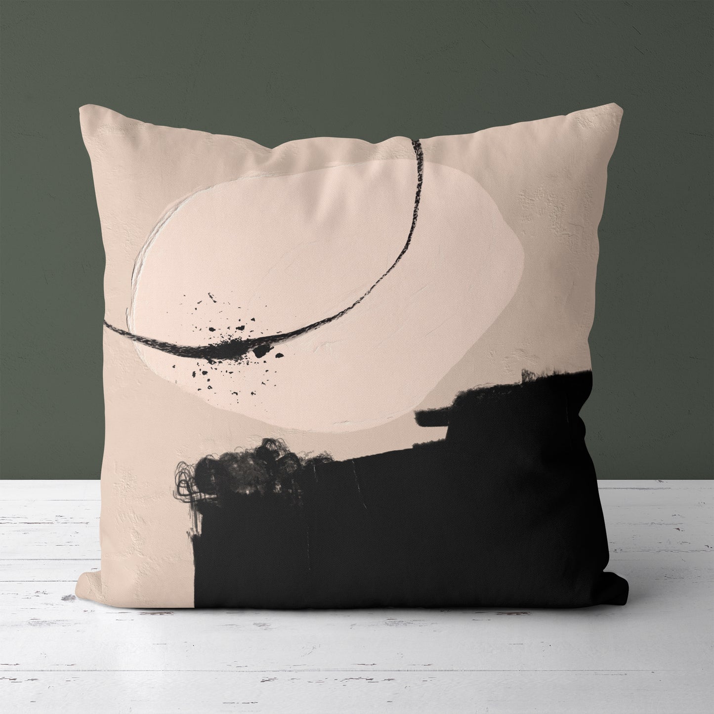 Rustic Brush Modern Art Throw Pillow