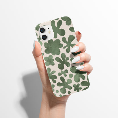 Green Floral Pattern iPhone Case