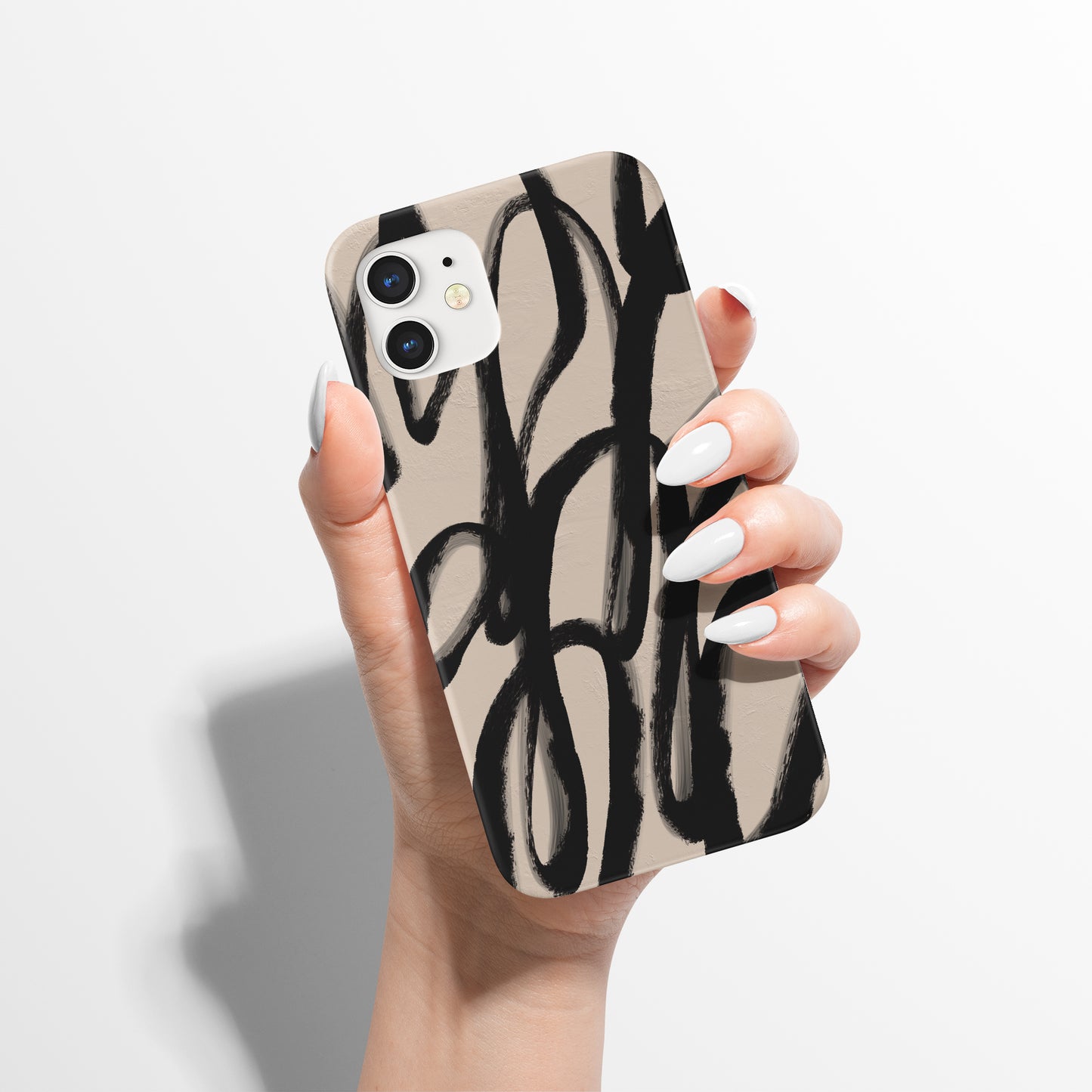 Modern Black Swirl Lines iPhone Case