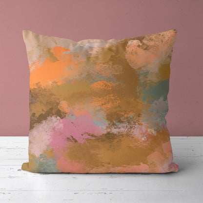 Painted Boho Abstract Art on Throw Pillow