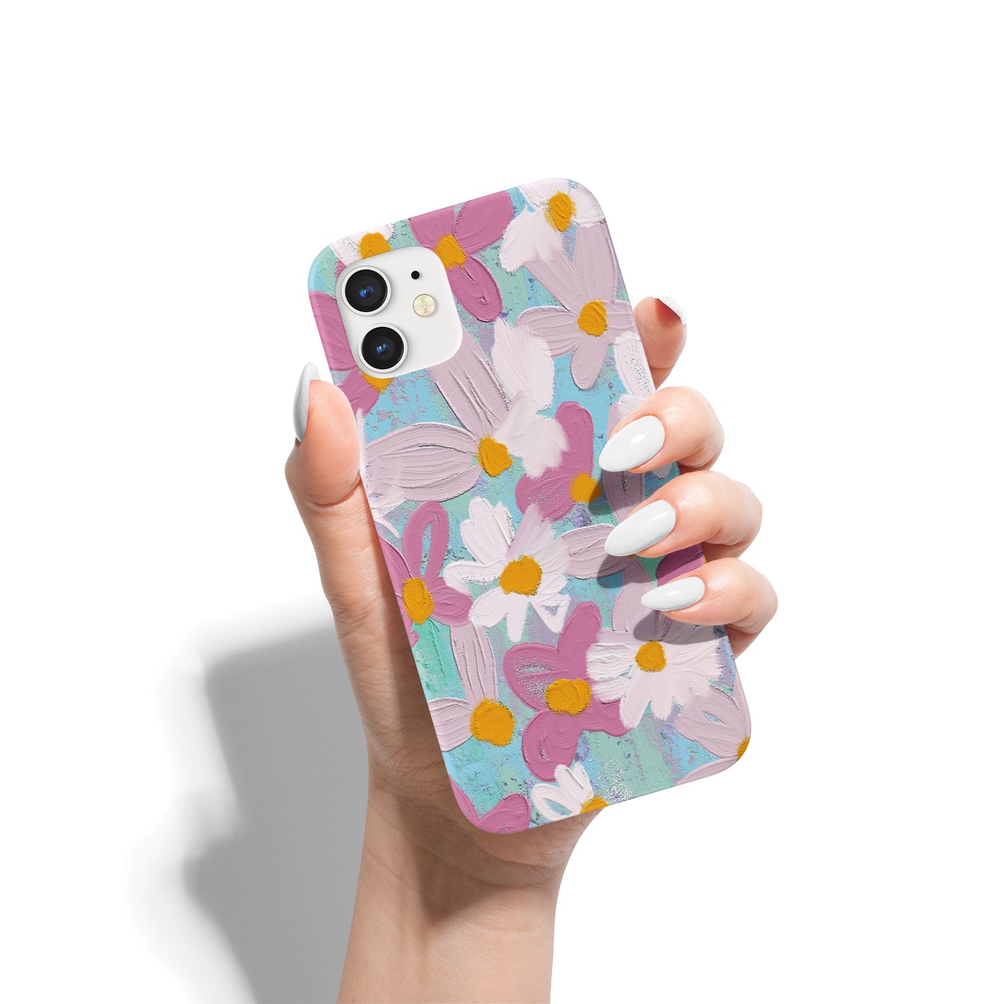 Blue Painted Flowers iPhone Case