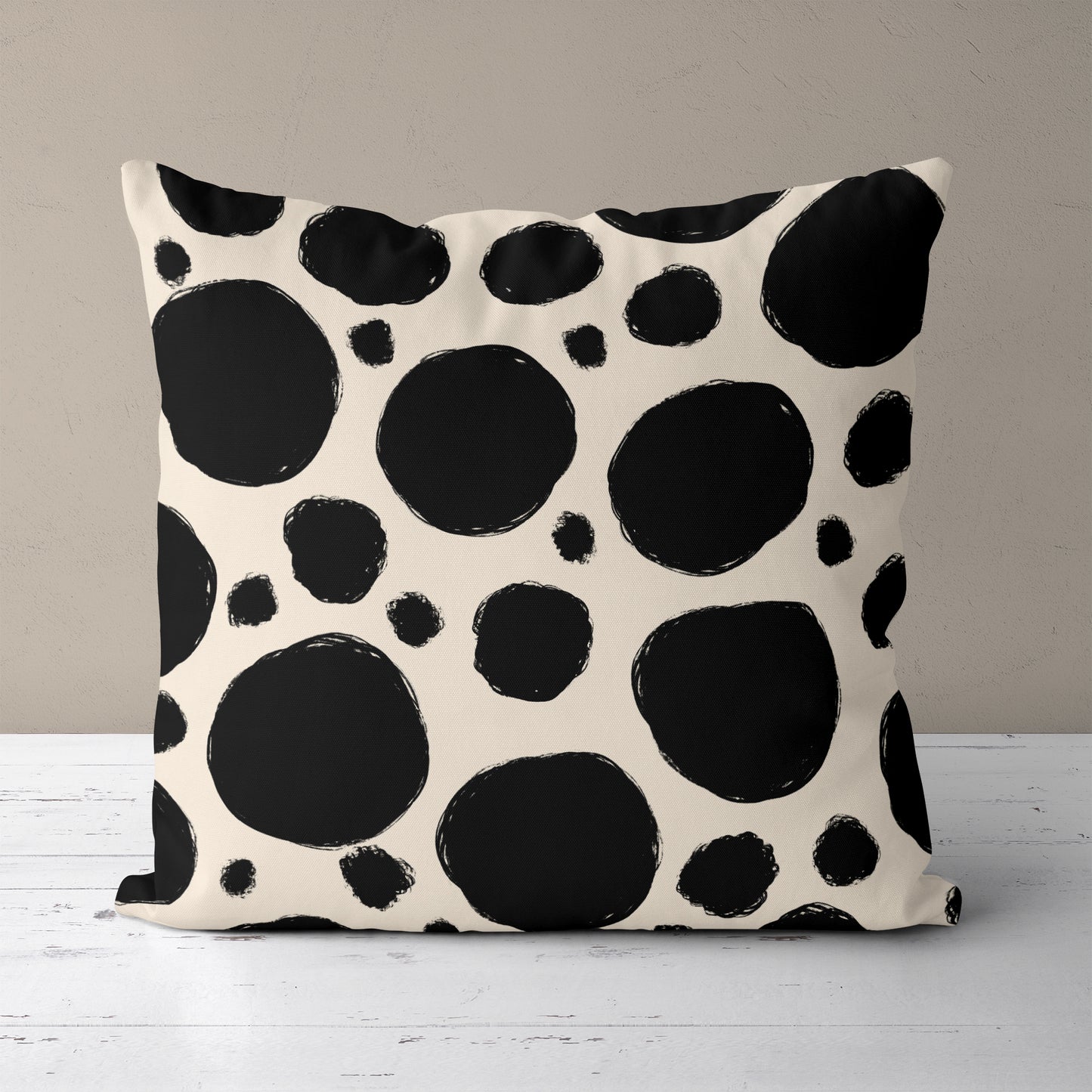 Throw Pillow with Black Dots