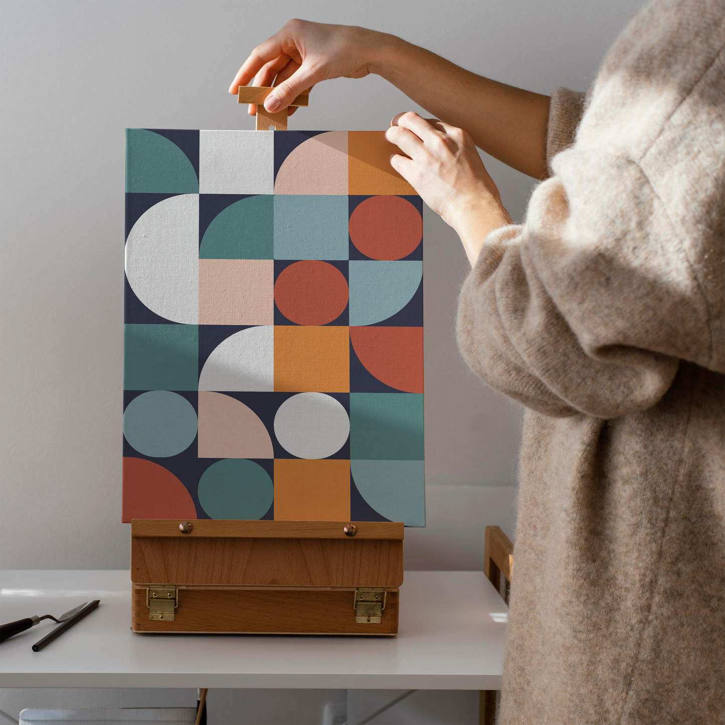 Colorful Geometric Bauhaus Wall Art Canvas Print