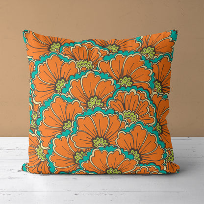 Vintage Floral Throw Pillow