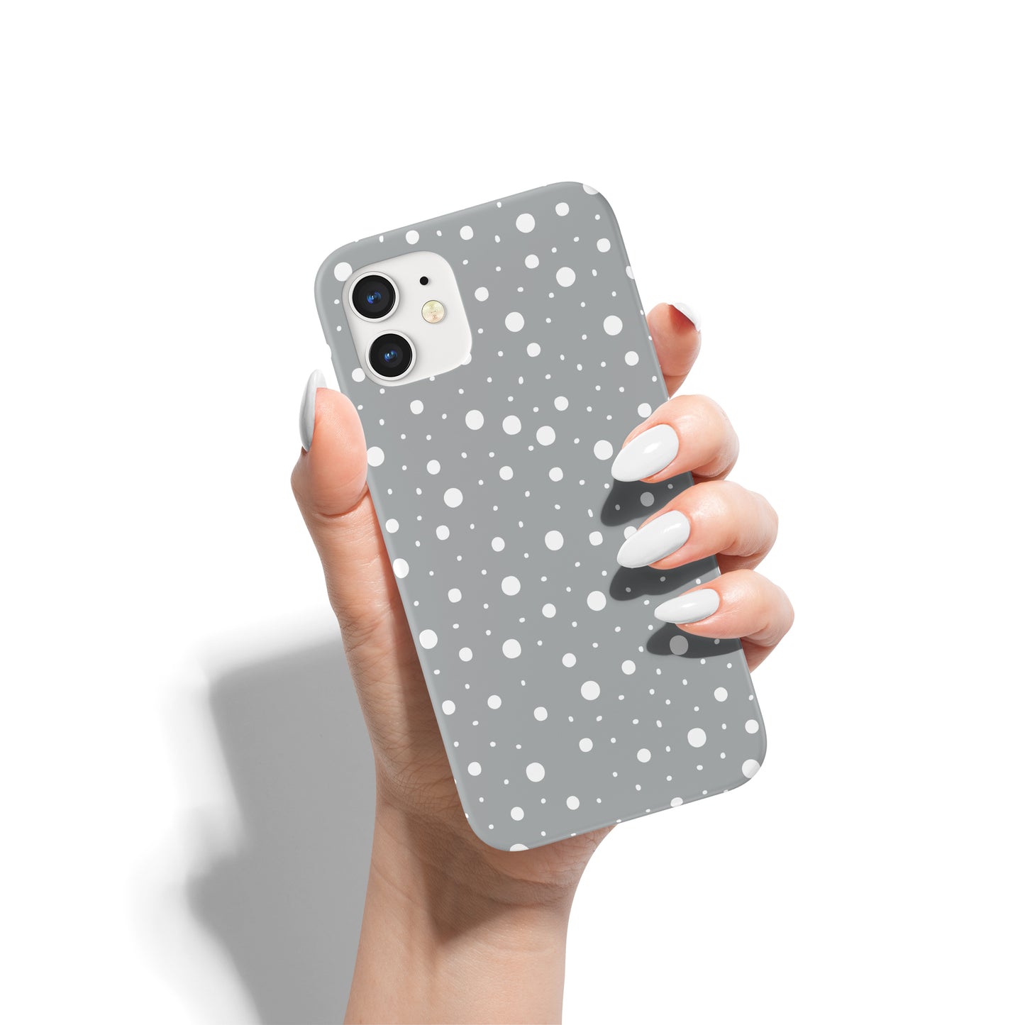 Grey iPhone Case with White Dots