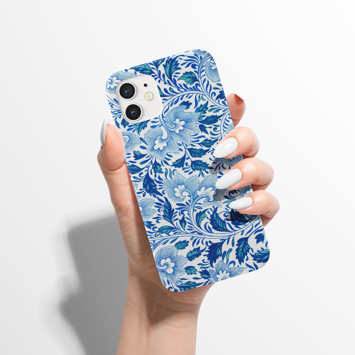 Blue Floral Art Nouveau Pattern iPhone Case