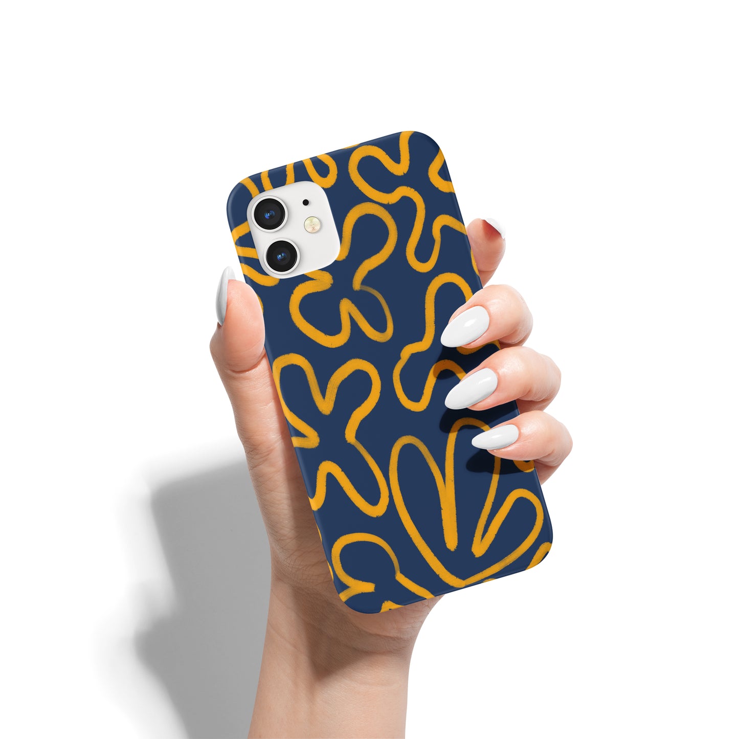 Navy Blue iPhone Case with Abstract Shapes