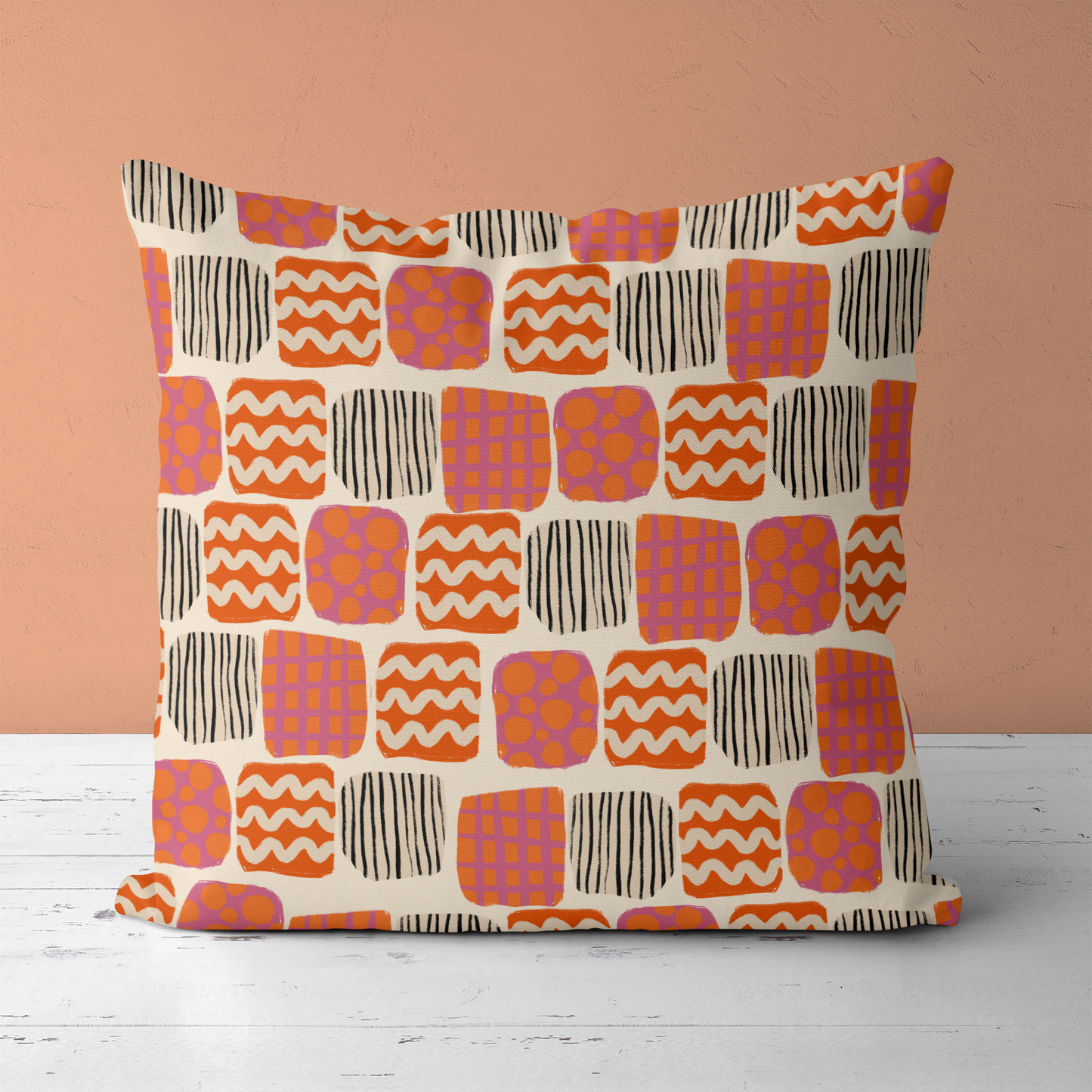 Modern Rustic Pattern Throw Pillow