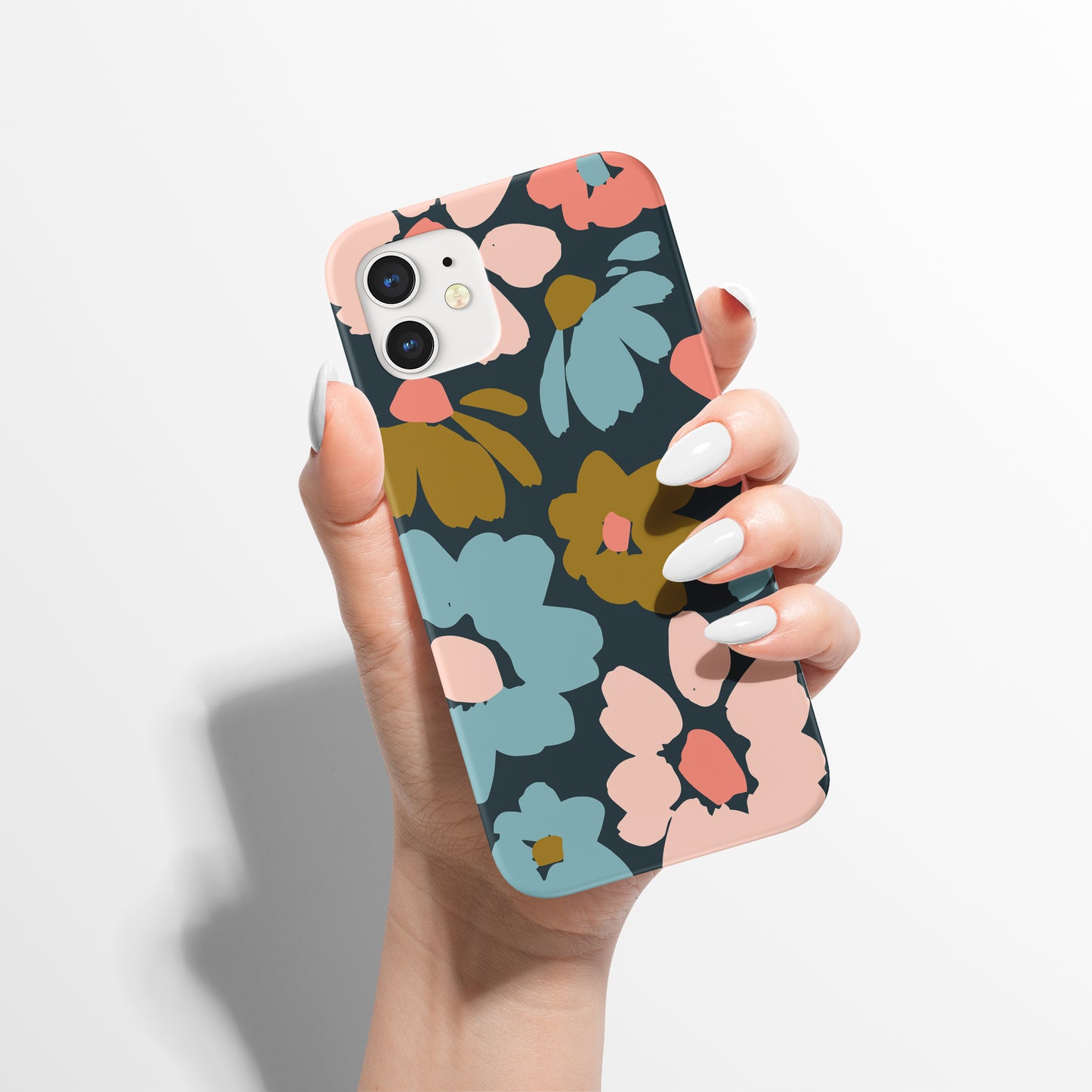 Flowers with Dark Blue Background iPhone Case