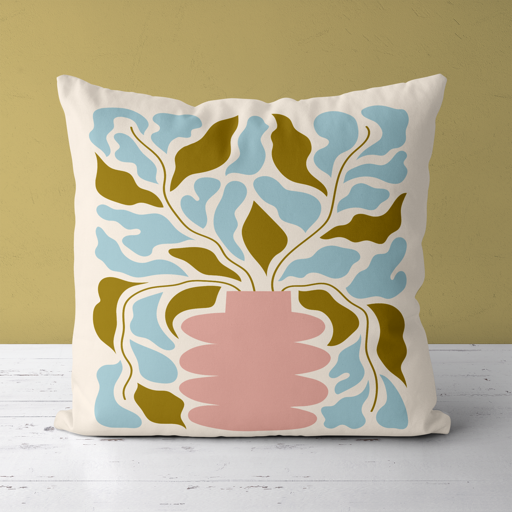Art Nouveau Floral Style Throw Pillow