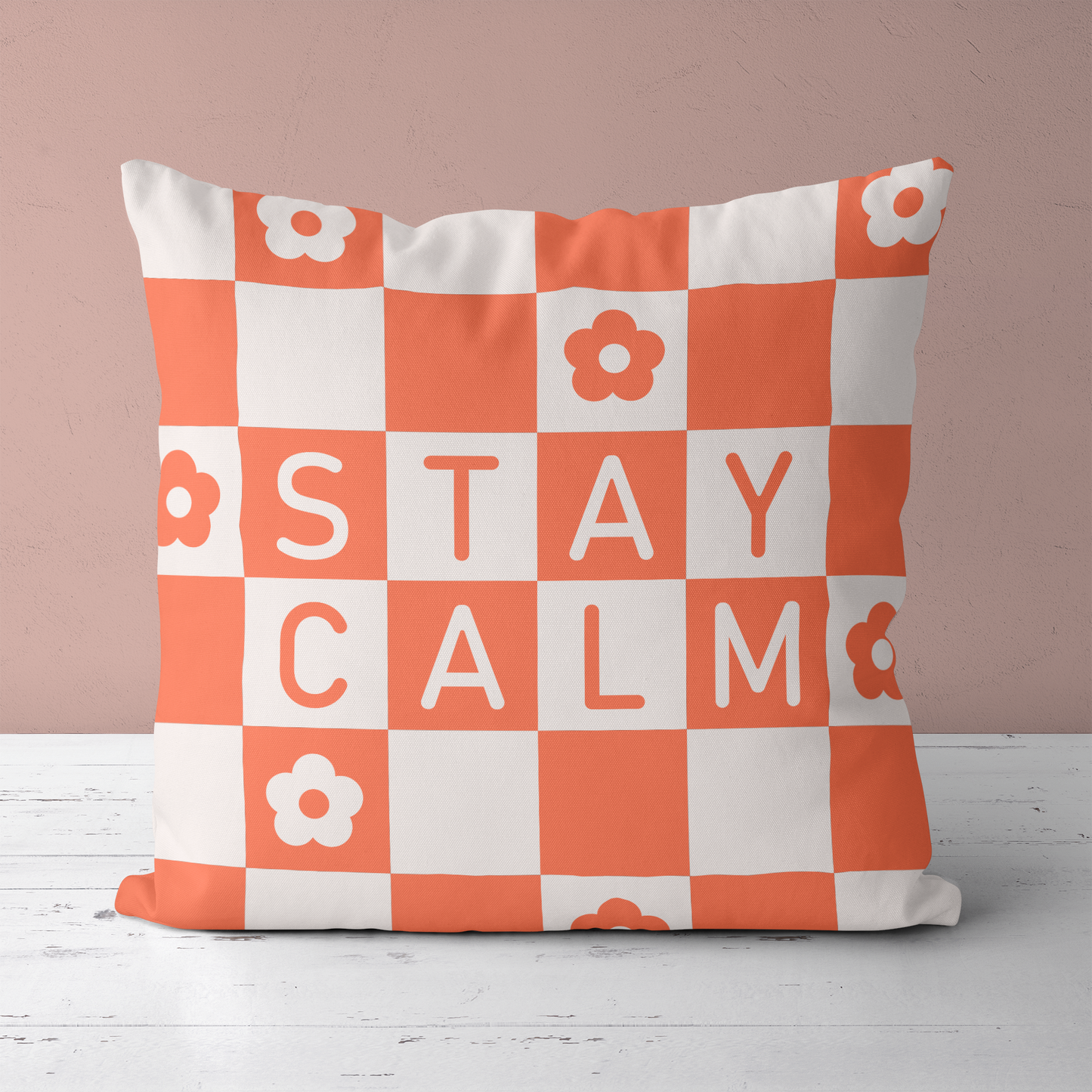 Stay Calm, Retro Throw Pillow